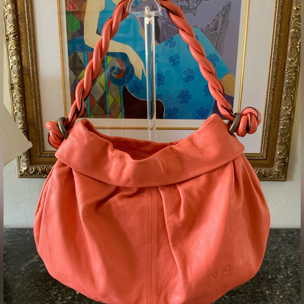 Lupo Barcelona Coral Leather Bag With Twisted Handle PRISTINE